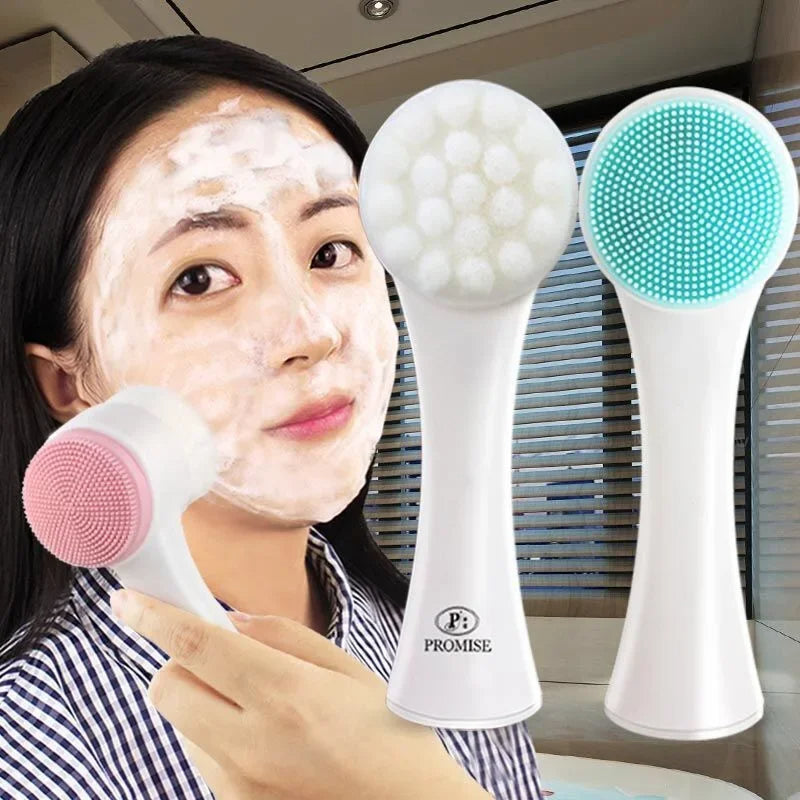 2 in 1 Facial Cleaning Brush Portable (Double-sided)