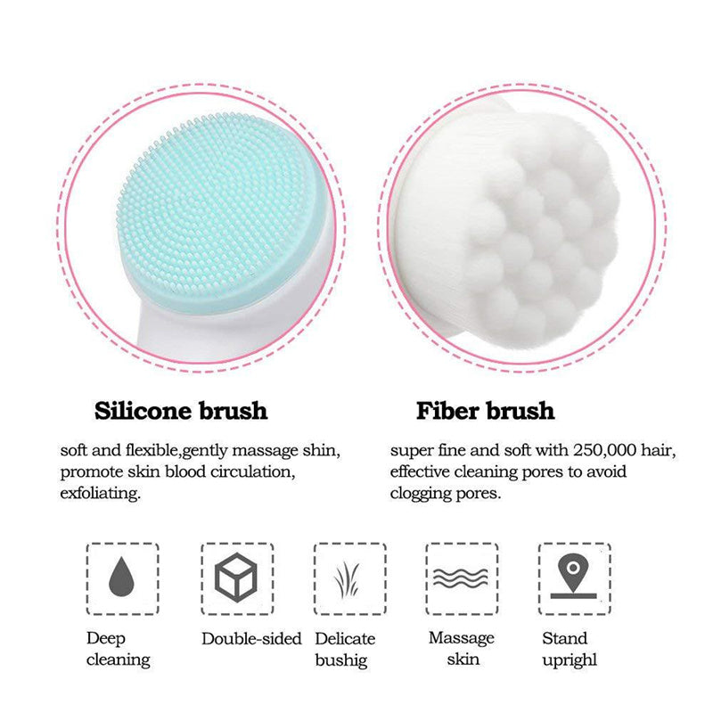 2 in 1 Facial Cleaning Brush Portable (Double-sided)